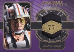 2020 Topps Star Wars Masterwork  Garven Dreis – Red Five 77 Commemorative Dog Tag Medallion Purple 24/50