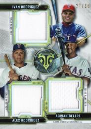 2020 TOPPS Triple Threads Ivan Rodriguez Alex Rodriguez Adrian Beltre Triple Threads Combo Relic 36枚限定 /27