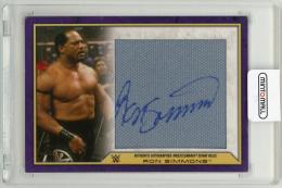 2014 TOPPS WWE Road to Wrestlemania Wrestlemania XXX Signed Mat Relic Ron Simmons 7/25