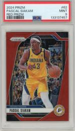2024 PANINI PRIZM Pascal Siakam RED PRIZM #62【097/299】 Indiana Pacers PSA9