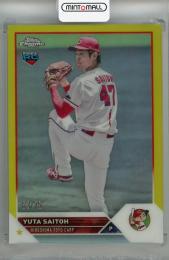 2023 Topps NPB Chrome 広島東洋カープ 斉藤優汰 Base Yellow Reflector(RC)(パラレル版) 63/75