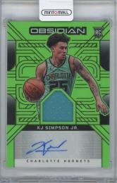 2024-25 PANINI Obsidian Electric Etch Green Flood Jersey Autographs / KJ SIMPSON Jr.(Charlotte Hornets) 【15/25】