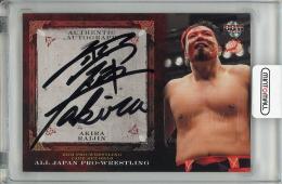 【裏面右下角白欠けあり】2009-10 BBM プロレスリングカードセット 全日本プロレス  雷陣明 直筆サインカード 15/70