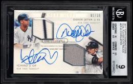 2017 Topps Diamond Icons #DP-JS Derek Jeter/Ichiro Dual Player Auto Relics【01/10】【BGS MINT 9】  (MSV#1870)