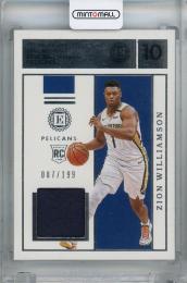 2019-20 Panini Encased Zion Williamson Rookie Label Materials #7 RC【087/199】 New Orleans Pelicans