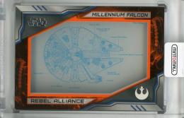 2019 Topps Star Wars Skywalker Saga  Millennium Falcon Commemorative Blueprints Relics Orange(パラレル版) 37/99