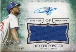 2015 Topps Triple Threads Chicago Cubs Dexter Fowler Unity Relic Autographs Emerald パラレル版 14/50