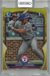 2023 Topps Bowman Draft Wyatt Langford Yellow #BDC-106 ※状態難 1st 【63/75】 Texas Rangers