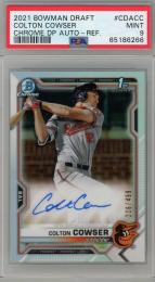 2021 Topps Bowman Draft Colton Cowser Chrome Draft Pick Autographs Base Refractor #CDA-CC 1st 【206/499】【PSA9】 Baltimore Orioles
