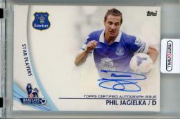 2013-14 Topps English Premier League Gold Soccer Phil Jagielka #SP-PJ Autographs Everton