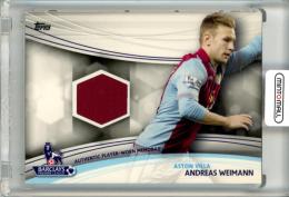 2013-14 Topps English Premier League Gold Soccer Andreas Weimann #JR-AW Memorabilia Relic Aston Villa