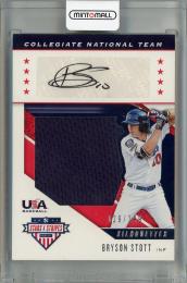 2019 Panini Stars & Stripes USA Collegiate National Team Bryson Stott Silhouettes Signatures Jerseys Auto 029/199