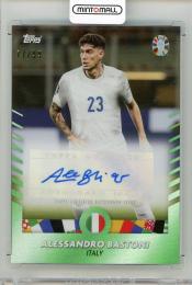 2024 TOPPS Mourinho Platinum Euro 2024 Alessandro Bastoni Autographs Green【77/99】 Italy