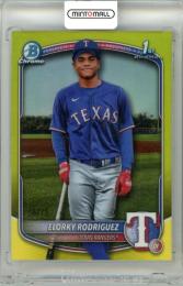 2025 Bowman Chrome Baseball Elorky Rodriguez #BCP-186 Prospect Bowman Chrome Yellow Refractor Parallel【14/75】《やや難あり》 Rangers