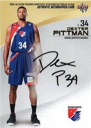 BBM 2018-19 B.League 1st Half  デクスター・ピットマン 直筆サインカード 78/90
