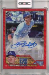 2023 Topps Chrome Update Series Drew Waters Chrome Update Autographs Red Wave #AC-DW RC 【3/5】 Kansas City Royals