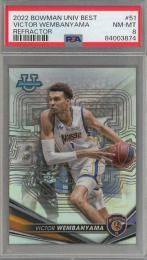 2022-23 Bowman University Best Victor Wembanyama Base Refractor #51 【PSA8】 Met 92