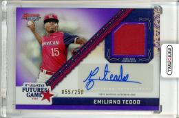 2024 Bowman's Best Emiliano Teodo 2024 MLB All-Star Futures Game Chrome Autograph Relics Purple Refractor【055/250】 Texas Rangers