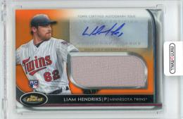 2012 Topps Finest Liam Hendriks Jumbo Relic Autographs Orange Refractors【06/99】 Minnesota Twins