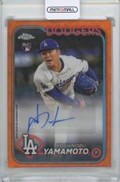 2024 Topps Chrome Update Series Baseball Yoshinobu Yamamoto Chrome Baseball Update Series Autographs Orange Refractors Last No.【25/25】 Los Angeles Dodgers