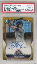 2023 Bowman Chrome Draft Nolan McLean Autographs Gold Shimmer Refractors #CDANM【38/50】【PSA8】 New York Mets