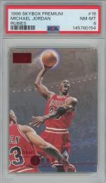 1996-97 Fleer Skybox Premium Michael Jordan Rubies #16 PSA8 Chicago Bulls