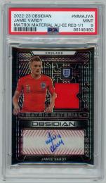 2022-23 Panini Obsidian Soccer Jamie Vardy Matrix Material Autograph/Electric Etch Red【1/1】【PSA9】 England