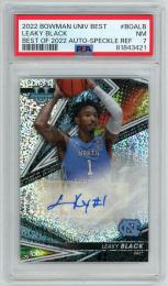 2022-23 Topps Bowman University's Best Leaky Black Autograph/Speckle Refractor【22/25】【PSA7】 North Carolina University