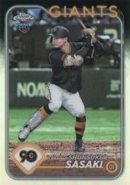 2024 TOPPS Chrome NPBプロ野球 #101 佐々木俊輔(巨人) リフラクターパラレル版 レギュラーカード RC