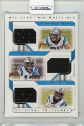 2020 PANINI National Treasures Christian McCaffrey/Curtis Samuel/DJ Moore NFL Gear Trio Materials #18【99/99】 Carolina Panthers