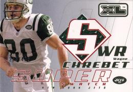 2002 Upper Deck Buffalo Bills Wayne Chrebet XL Super Swatch Jerseys Grey Background 253/400