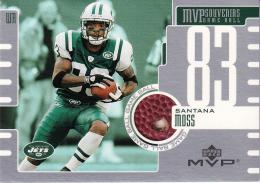 2003 Upper Deck Oakland Raiders Santana Moss MVP Souvenirs