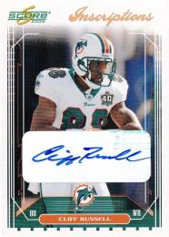 2006 Score Green Bay Packers/Housyon Texans Cliff Russell Inscriptions