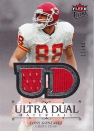 2007 Ultra  New Orleans Saints Tony Gonzalez Dual Materials Silver 11/40