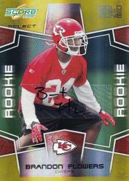 2008 Select Detroit Lions  Brandon Flowers Autographs Gold Zone 40/50