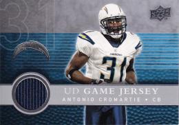 2008 Upper Deck Cincinnati Bengals Antonio Cromartie Game Jerseys