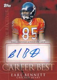 2009 Topps New York Giants Earl Bennett Career Best Autographs