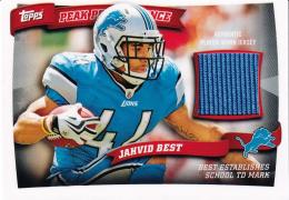 2010 Topps Peak Performance Kansas City Chiefs Jahvid Best Relics