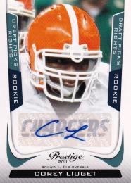 2011 Prestige  Corey Liuget Draft Picks Rights Autographs 385/599
