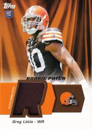 2011 Topps  New England Patriots Greg Little Rookie Patch