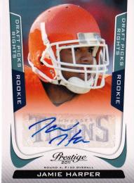 2011 Prestige New England Patriots Jamie Harper Draft Picks Rights Autographs 171/199