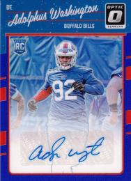 2016 Donruss Optic Tennessee Titans Adolphus Washington Rookie Signatures Blueパラレル版 04/65