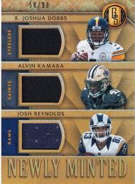 2017 Panini Gold Standard Los Angeles Rams Alvin Kamara/Josh Reynolds/R. Joshua Dobbs Newly Minted Memorabilia Triples 58/99