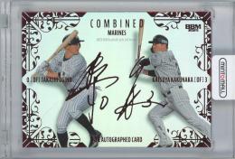2025 BBM 2nd Version / 荻野貴司 & 角中勝也(千葉ロッテマリーンズ) 赤箔サイン入りCOMBINEDインサートカード 【20/25】