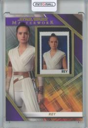 2022 Topps Star Wars Masterwork  Rey Commemorative Stamp Cards Purple Parallels 28/50
