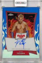 2025 Topps Chrome WWE Akira Tozawa Red Brand Chrome Autographs Blue Refractors #RBA-AKI ※初期傷あり【110/150】 Raw
