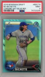 2016 Topps Bowman Draft Bo Bichette Chrome Sky Blue Refractor #BDC-74 1st【PSA9】 Toronto Blue Jays