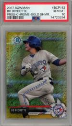 2017 Topps Bowman Bo Bichette Chrome Prospects Gold Shimmer #BCP142 【44/50】【PSA10】 Toronto Blue Jays