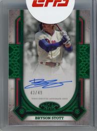 2024 Topps Tier One Bryson Stott Prime Performers Autographs Green Foil #PPA-BST【43/49】 Philadelphia Phillies