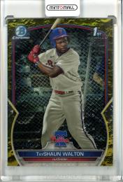 2023 Bowman Chrome Draft Philadelphia Phillies Tayshaun Watson  Yellow Lunar Refractors 46/75